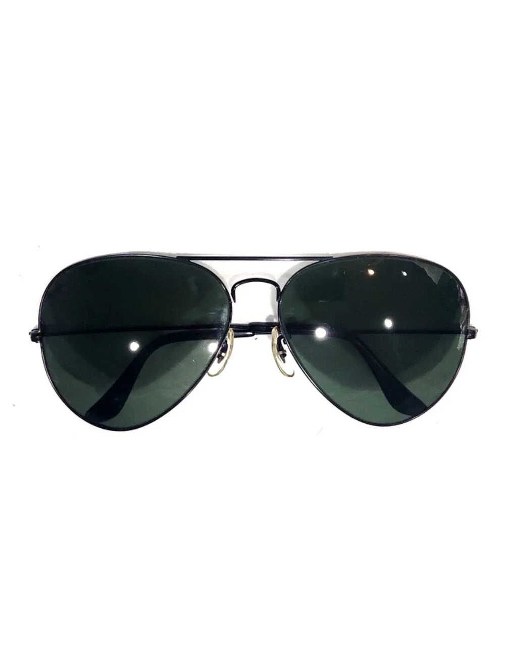 Ray Ban B&L VTG 70's Black Metal Gray Aviator Sunglasses 62-14 USA